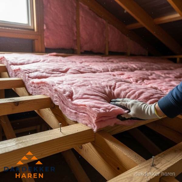 Dakisolatie met glaswol op zolder in Haren Dakisolatie met glaswol op zolder in Haren